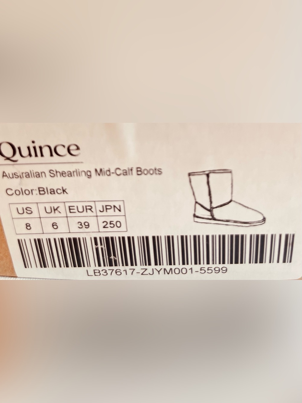 NIB QUINCE ๐ฏ AUSTRALIAN SHEARLING MID-CALF SUEDE LEATHER BOOT BLACK WOMEN SIZE 8 - Picture 12 of 13